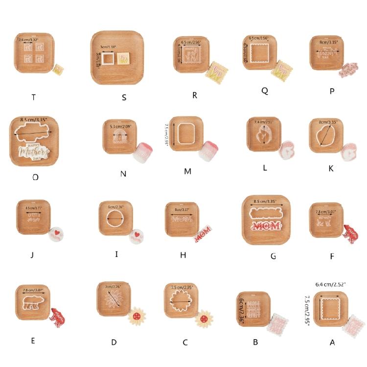 Biscuit Moulds Easy to Use Biscuit Stamps Mothers' Day Theme Plastic Material