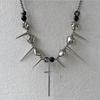 Retro Y2K Long Spike Rivet Necklace Stainless Steel Cross Hip Hop Necklace for Women Vintage Grunge Style Party Jewelry