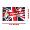 Platinu-m Jubile-e Flag,GB Unio-n Jack 70 Years Jubile-e Decorations 2022, Flag Featuring He-r Majest-y The  2022