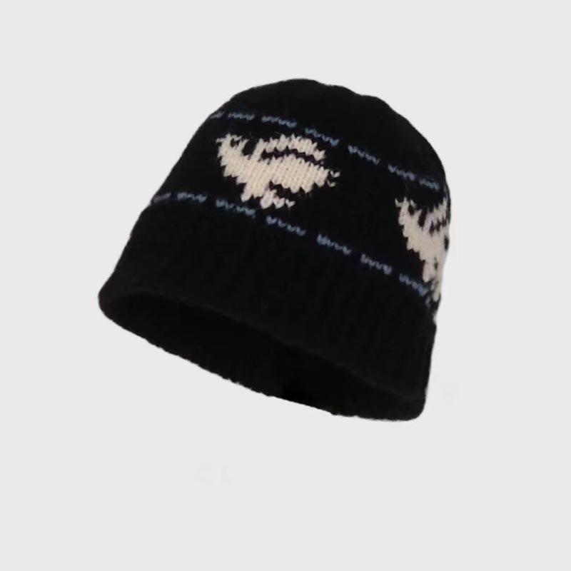 Meier Fisherman's hat Children's autumn and winter knitted wool hat, warm retro literary and ethnic style wool basin hat