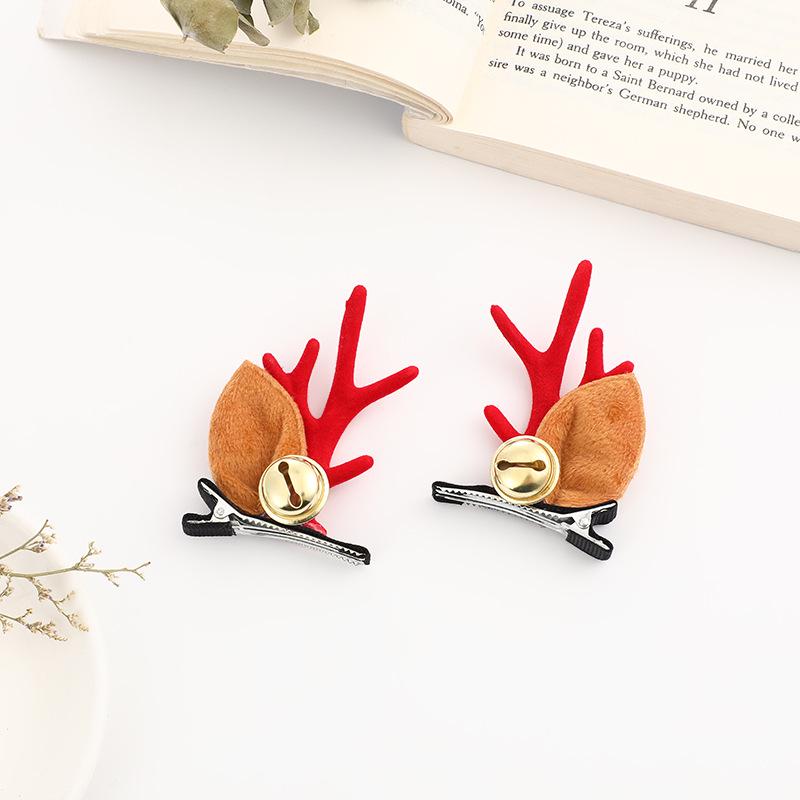 Sponky do vlasů s parohy soba: Vánoční 3D vlasové doplňky pro drdoly a copy