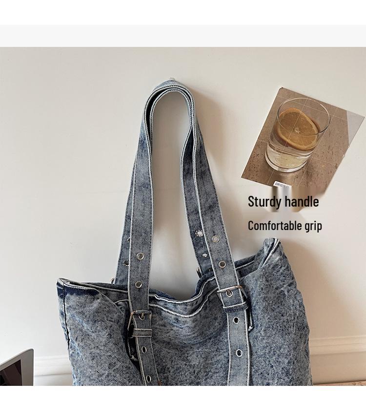 Japanische Retro-Denim-Crossbody-Tasche für Damen – Lässige künstlerische Umhängetasche für Studenten