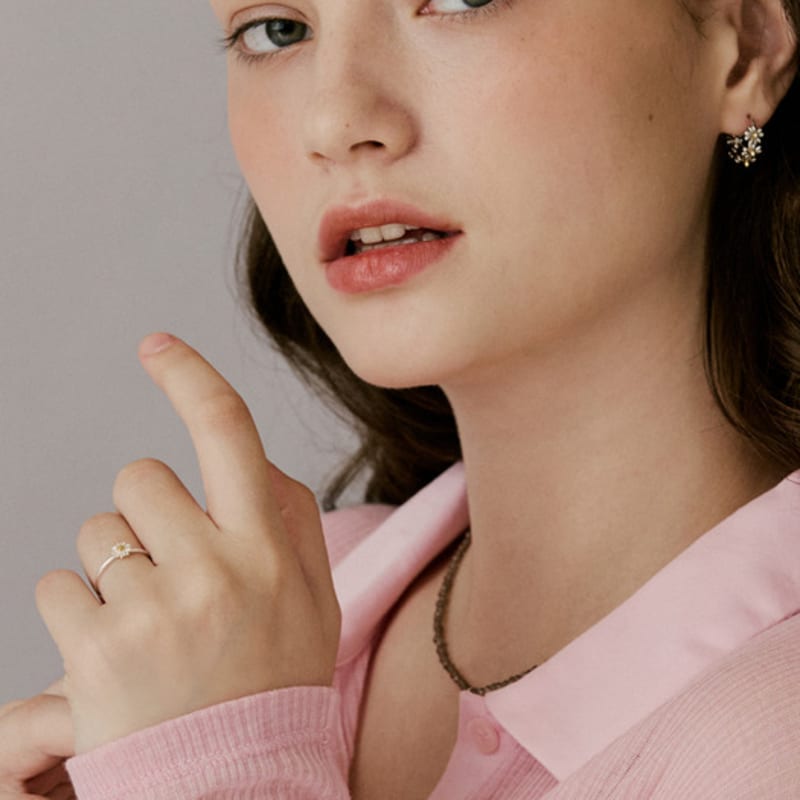 VINTAGE HOLLYWOOD [925er Silber] Kleiner Gänseblümchen-Ring_VH25NNRI004V