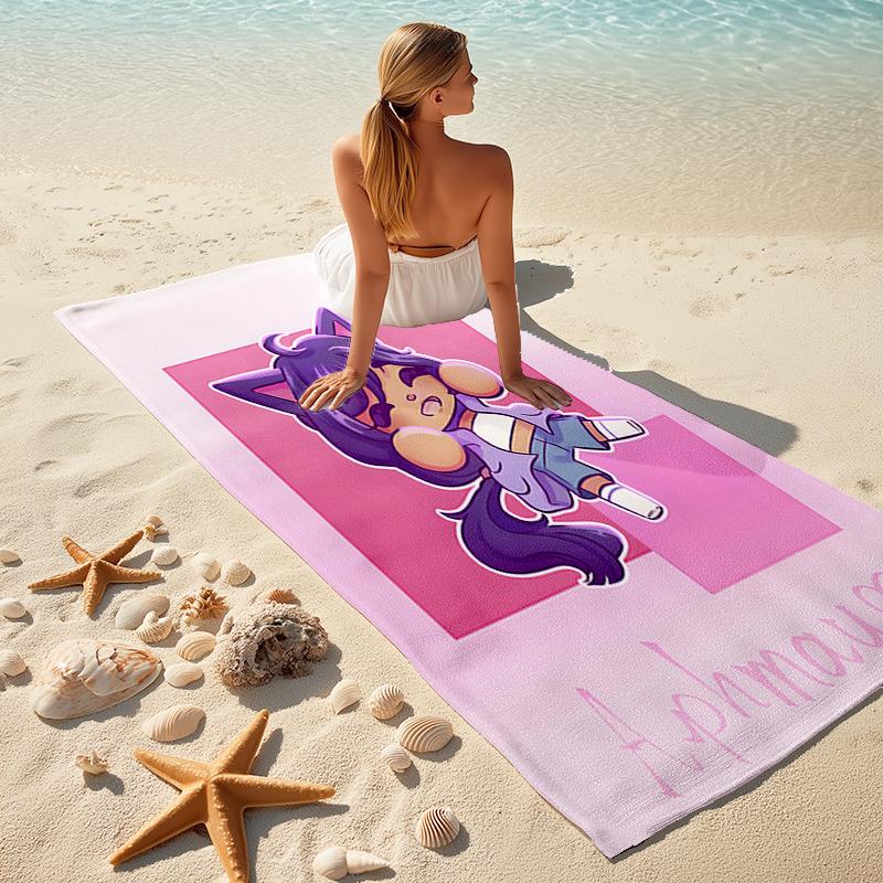 1pc Anime A-AphmauS (3) Beach Towel, Comfortable and Thick, and Swimming/Bath/Picnic/Camping Towel, Suitable for Seaside Beaches