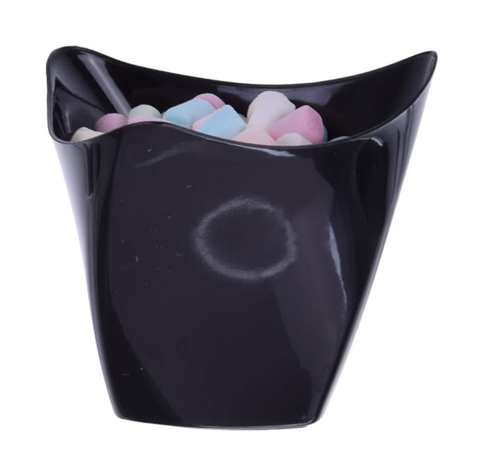 Pucharki Plastikowe Do Deserów Twist Rimmed Cup Czarne 170Ml/25Szt Pucharek