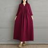 Autumn Long Sleeve Maxi Dress Cotton Loose Casual Plus Size Women Oversize Long Dress