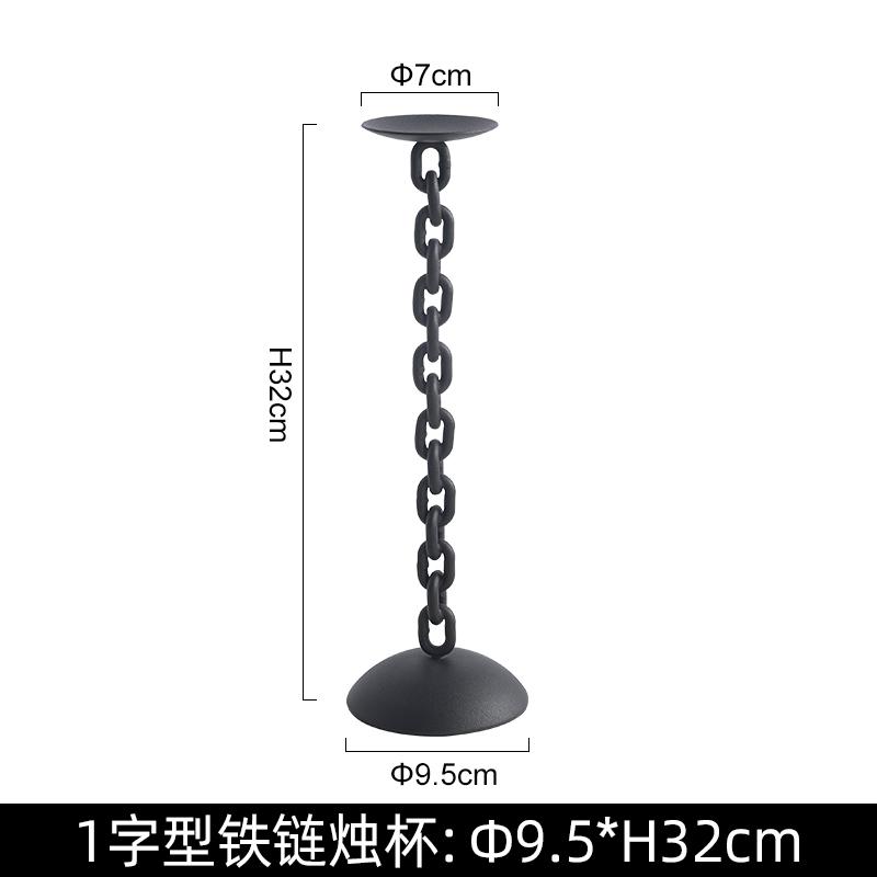 Metalowy świecznik Geometryczny łańcuch Świecznik Skręcony zamek Uchwyt na świecę Dekoracja domu Akcesoria Metalowa klatka