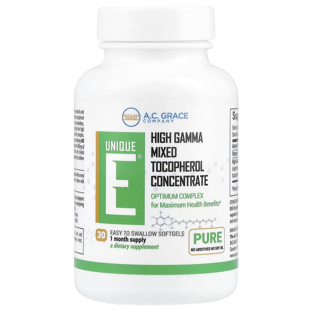 A.C. Grace Company, Unique E, 30 softgels