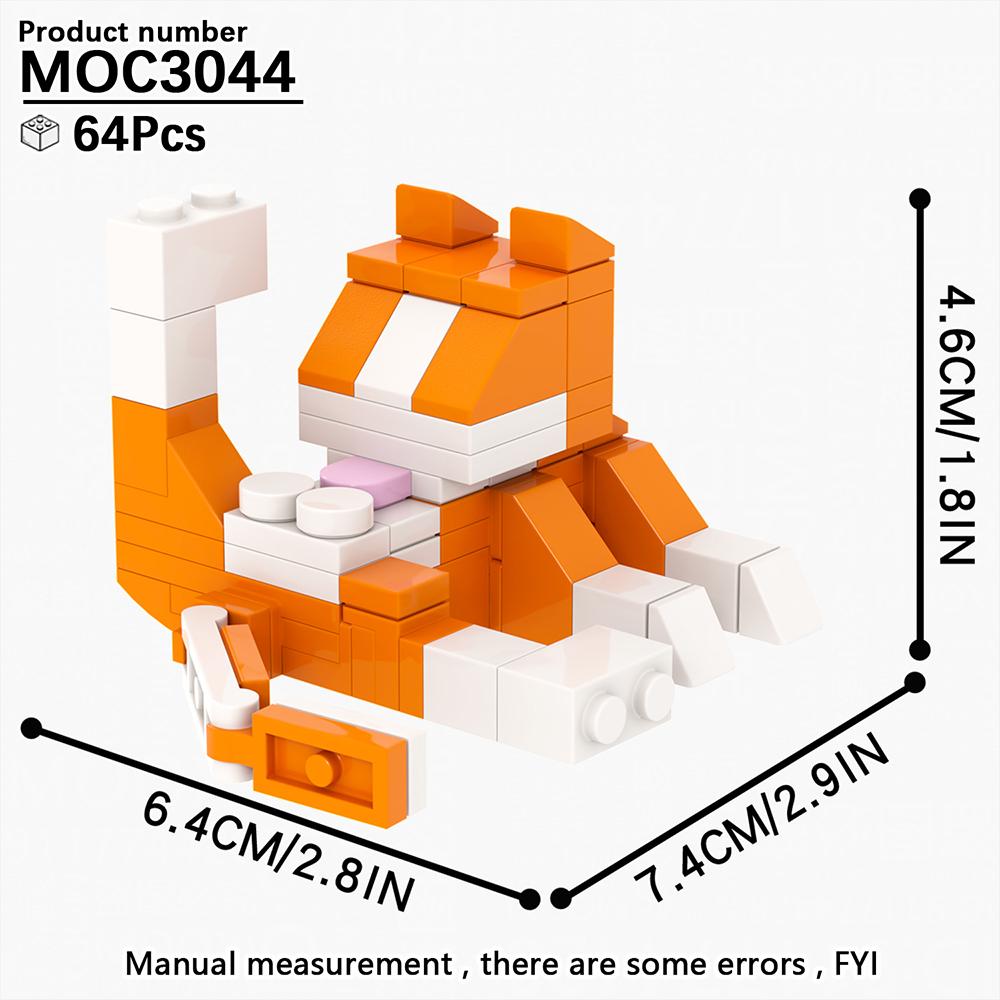 MOOXI Animal Series 62Pcs MOC Bricks Cat Figires DIY Building Blocks Kids Education Toys For Children Birthday Gift MOC3042-3045
