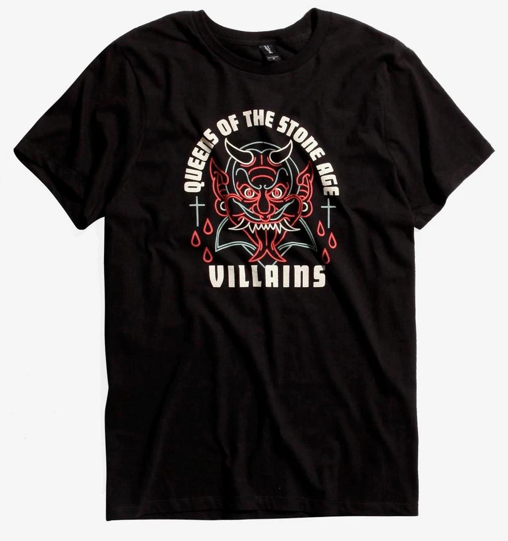 Queens Of The Stone Age VILLAINS 100% Cotton T-shirt Mens Tees Top NWT Authentic & Licensed 4XL