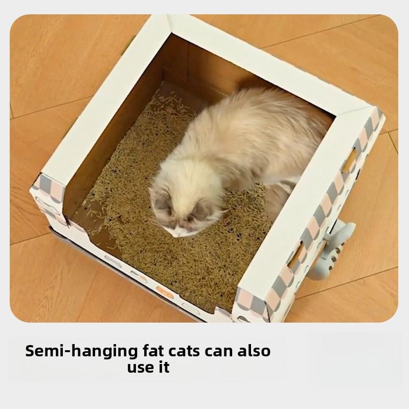 Disposable Cat Litter Box Portable Foldable Outdoor Cat Toilet Anti-Splash Cat Cleaning Monthly Disposable Cat Litter Box