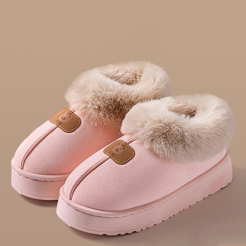 Fleece Lined Winter Slippers Men Women Ankle Cover Thick Sole Lightweight Eva Indoor Outdoor Warm Home Shoes