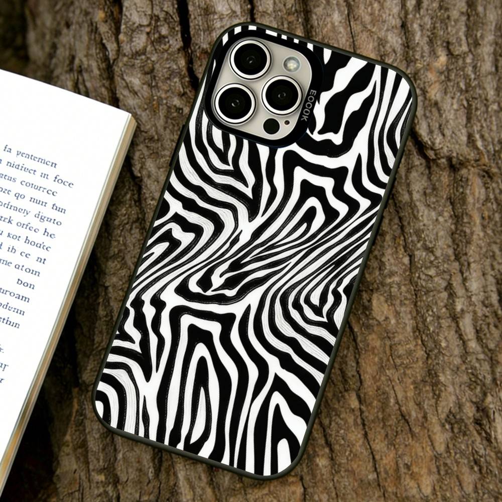 Zebra pattern Phone Case For iPhone 17,16,15,14,13,12,11 Plus,Pro Max,XS,Colorful Silver Phone case Funda Cover
