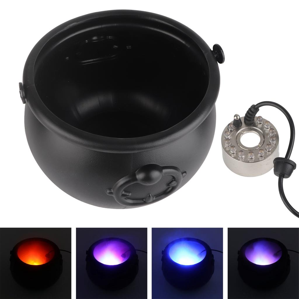 Halloween Kessel Nebel Maker 12 LEDs Horror Stil Silber Halloween Nebel Maker Dekorationen für Party