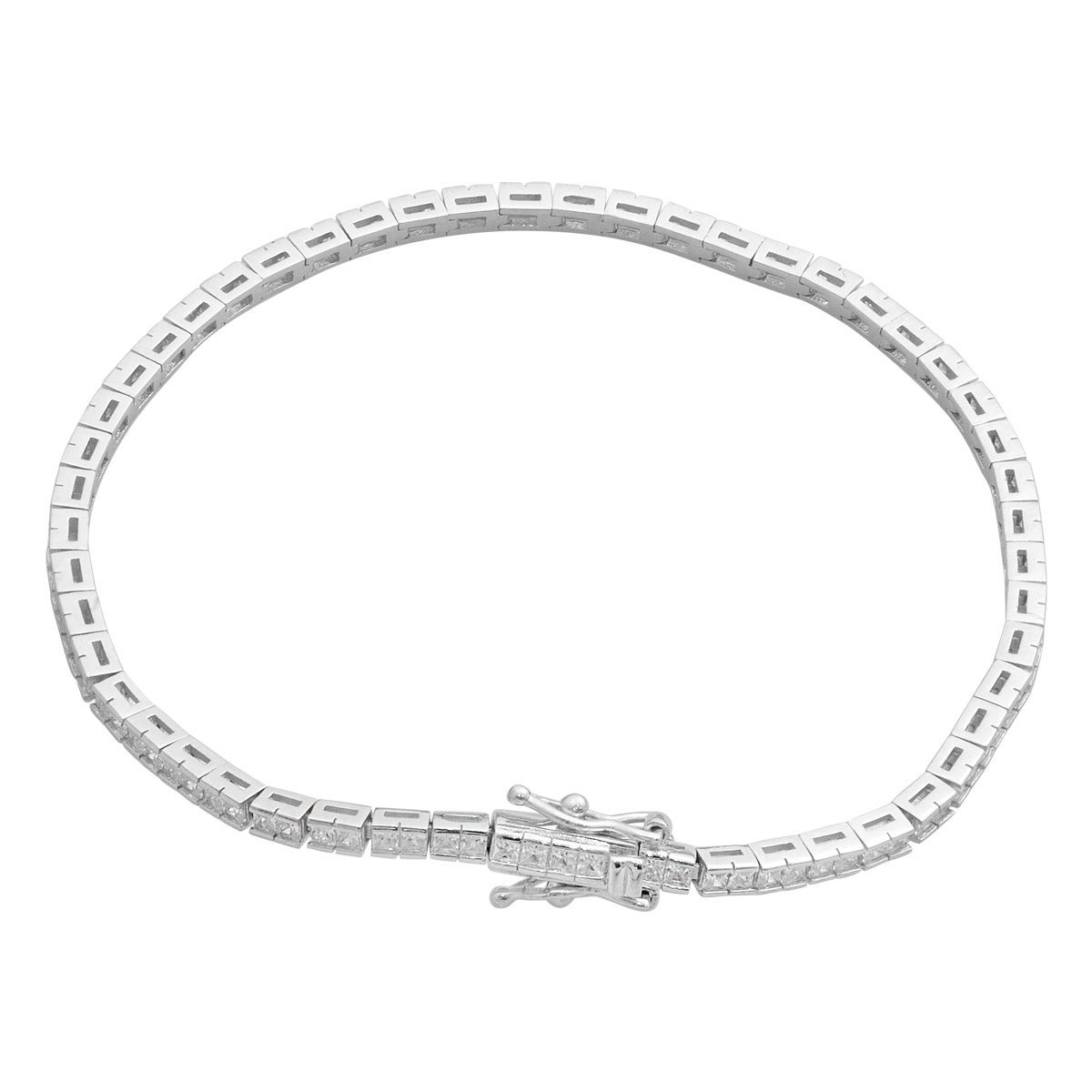 

Серебряный браслет с фианитами, вес изделия 6,45 гр (2186939) 17cm білий