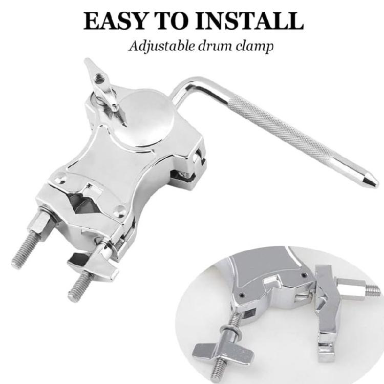 Komplettes Schlagzeug-Montageset mit verstellbarer Klemme, Metall-Kuhglocke und Drumstick für verschiedene Schlagzeuganwendungen und Setups