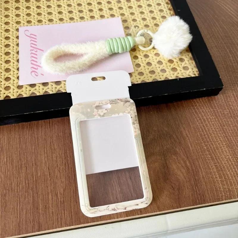 Kawaii Korejský Držák na Kpop Fotokarty s Lanyardem Strom Bílý Kocour Krajina Obal na Fotokarty Kreativní Design Ochrana Karet