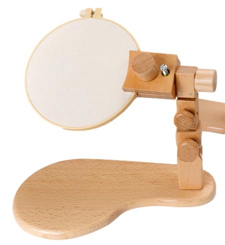 Sugarello Embroidery Frame Stand, Tabletop Stand, Embroidery Hoop Stand, Embroidery Frame, Wooden, Height Adjustable, 360 Degree Rotation, for Craft S