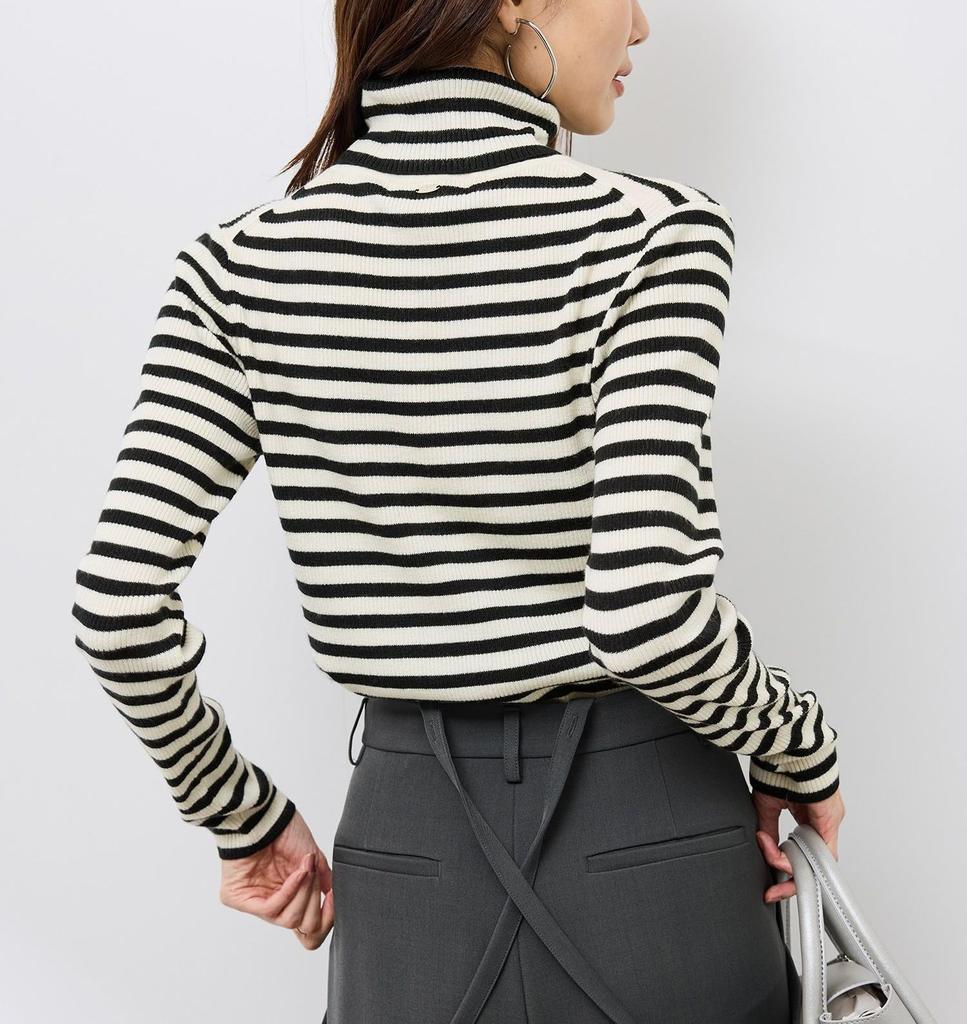 ROPE PICNIC Rib Turtle Knit F Anti-Pilling Pullover/Easy Care, Off-White (17)