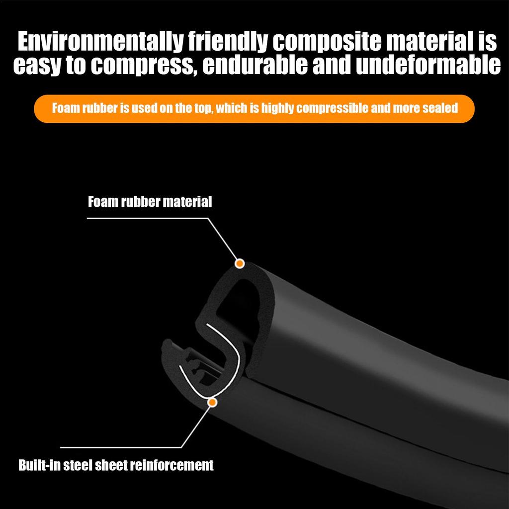 Car Door Rubber Seal Strip Snap-Type Car Weather Stripping Edge Trim Heavy Duty Automotive Gasket for Truck Rv Boat Home Suv
