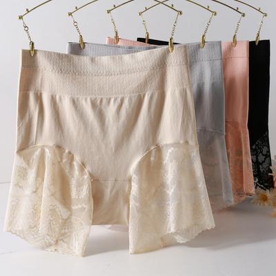 Large Size High Lingerie Waisted Safety for Women Lace Knickers Border Defense Three Part Panties
