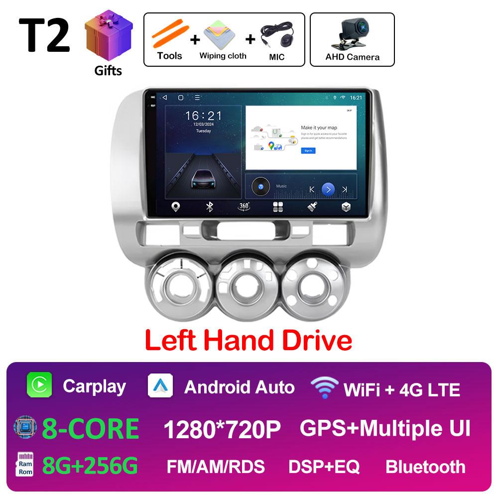 Left Hand Drive Car Video Player For Honda Fit Jazz City 2002 2003 2004 2005 2006 2007 GPS Navi Bluetooth Autoradio Accessories