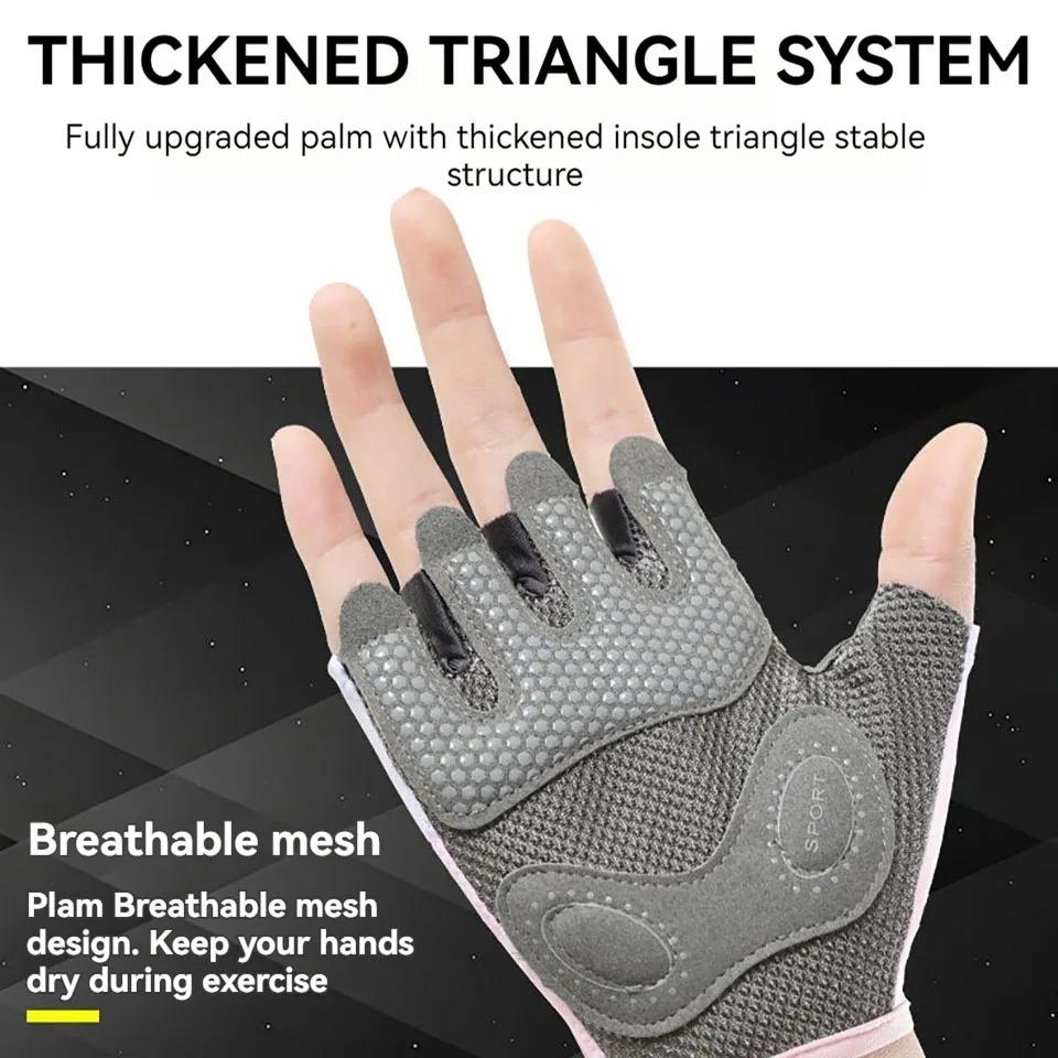 Weightlifting Gloves Fitness Gym Equipment Exercise Gloves Half-finger Yoga Spinning Bike Breathable Anti-slip For Women