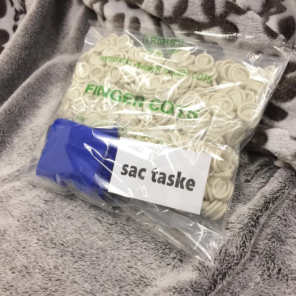 [sac Taske] Latex Finger Cots, Commercial Size, Bulk Pack of 1000 & Towel Set for Finger Protection (White, 500g)