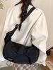 Canvas Casual Nylon Shoulder Bag With Drawstring Closure For Travel And Outdoor Use
