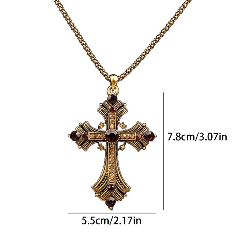 Cross Pendant Necklace Grunge Jewelry Accessories Gothic Male Female Necklaces