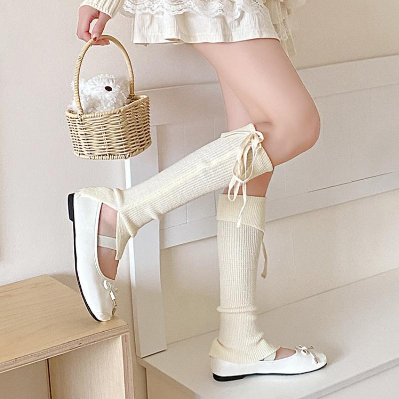 Women Leg Warmers Ballet Style Sweet Girls Long Socks Stockings Knitted Foot Cover Knee Socks JK Lolita Girls Leg Warmers