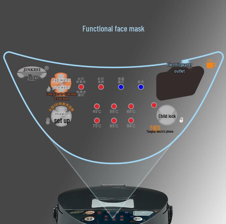 Hervidor Eléctrico de Acero Inoxidable Aislado de 7 Etapas Jinx y Calentador de Biberones - Calentador de Leche de Temperatura Constante para la Preparación de Leche en Polvo