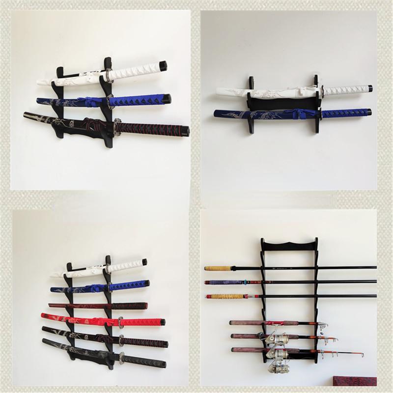 Wall Katana Knife Support Base Wooden Sabre Stand Shelf Display Sword Holder Wall Japanese Katana Rack Organizer Home Decoration