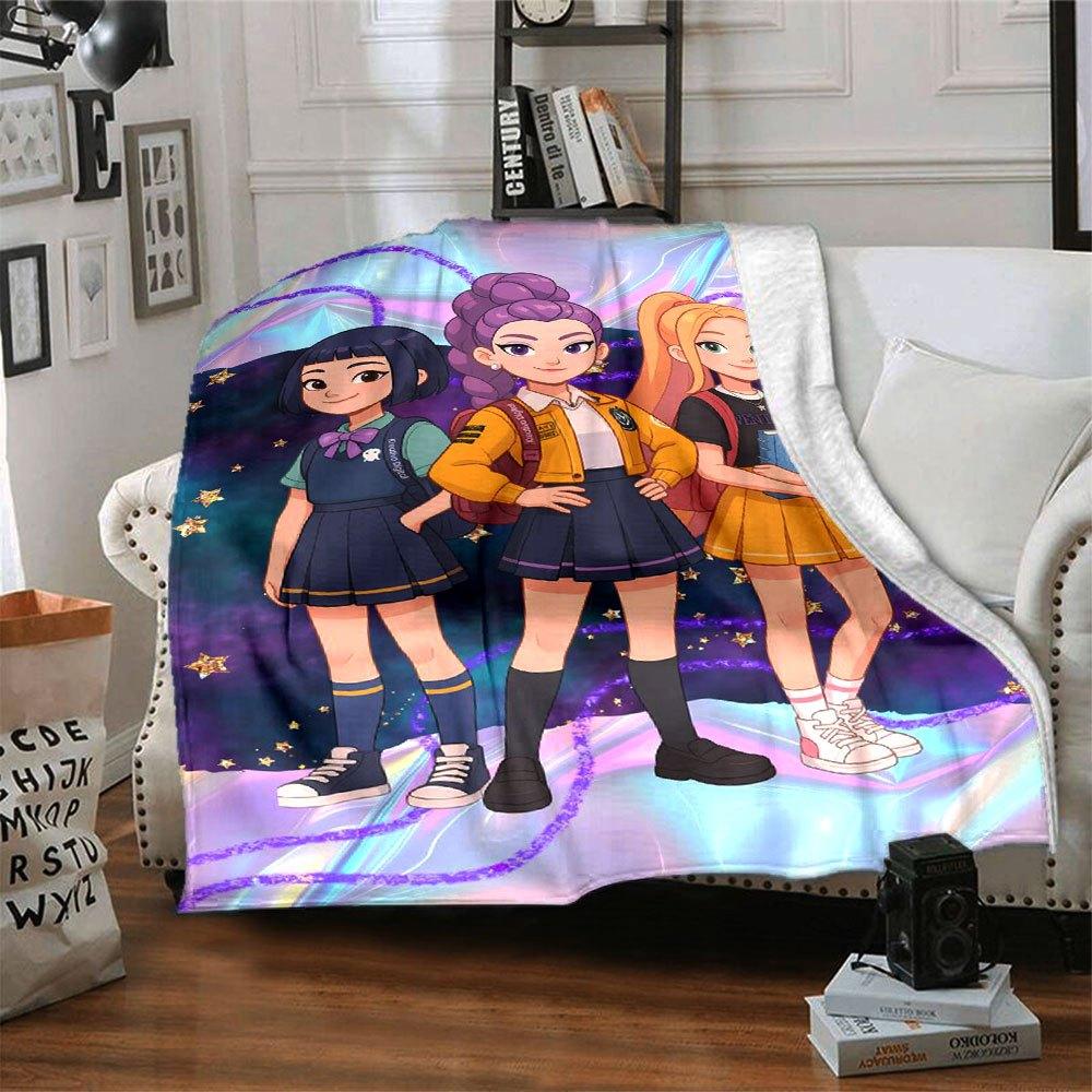 1pc Hunter X Kopo group - Themed Flannel Blanket - Suitable for Bed, Home Decor, Graduation Gifts, Easter, Back to School, ChristmasA88