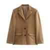 Giacca da Donna in Pelle Scamosciata alla Moda Primavera Capispalla Blazer Casual Donna Manica Lunga Cappotti Donna