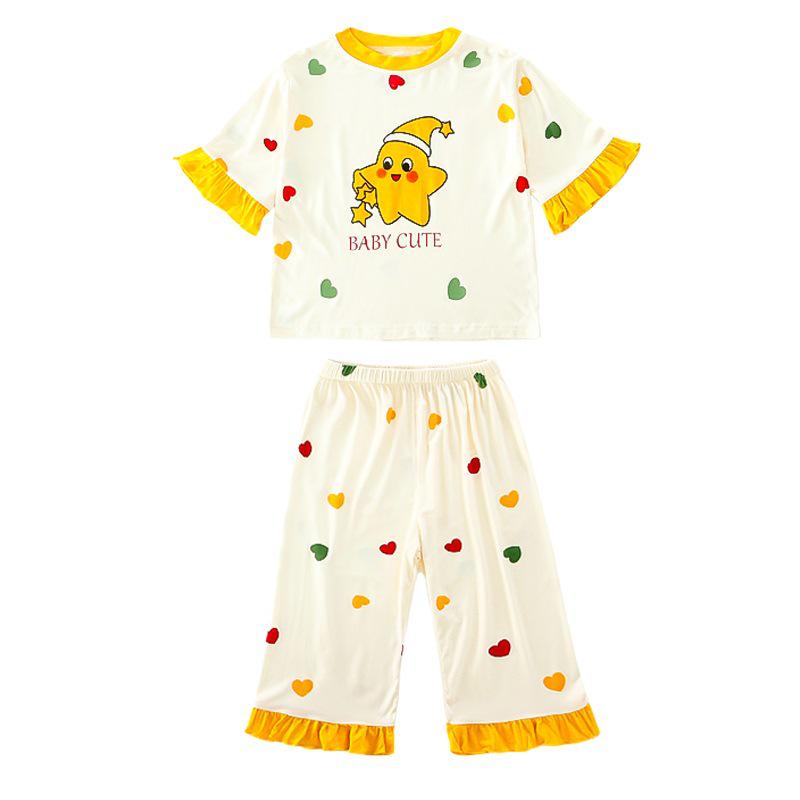 Girls' Soft Summer 2026 Modal Pajama Set - Breathable & Loose Fit