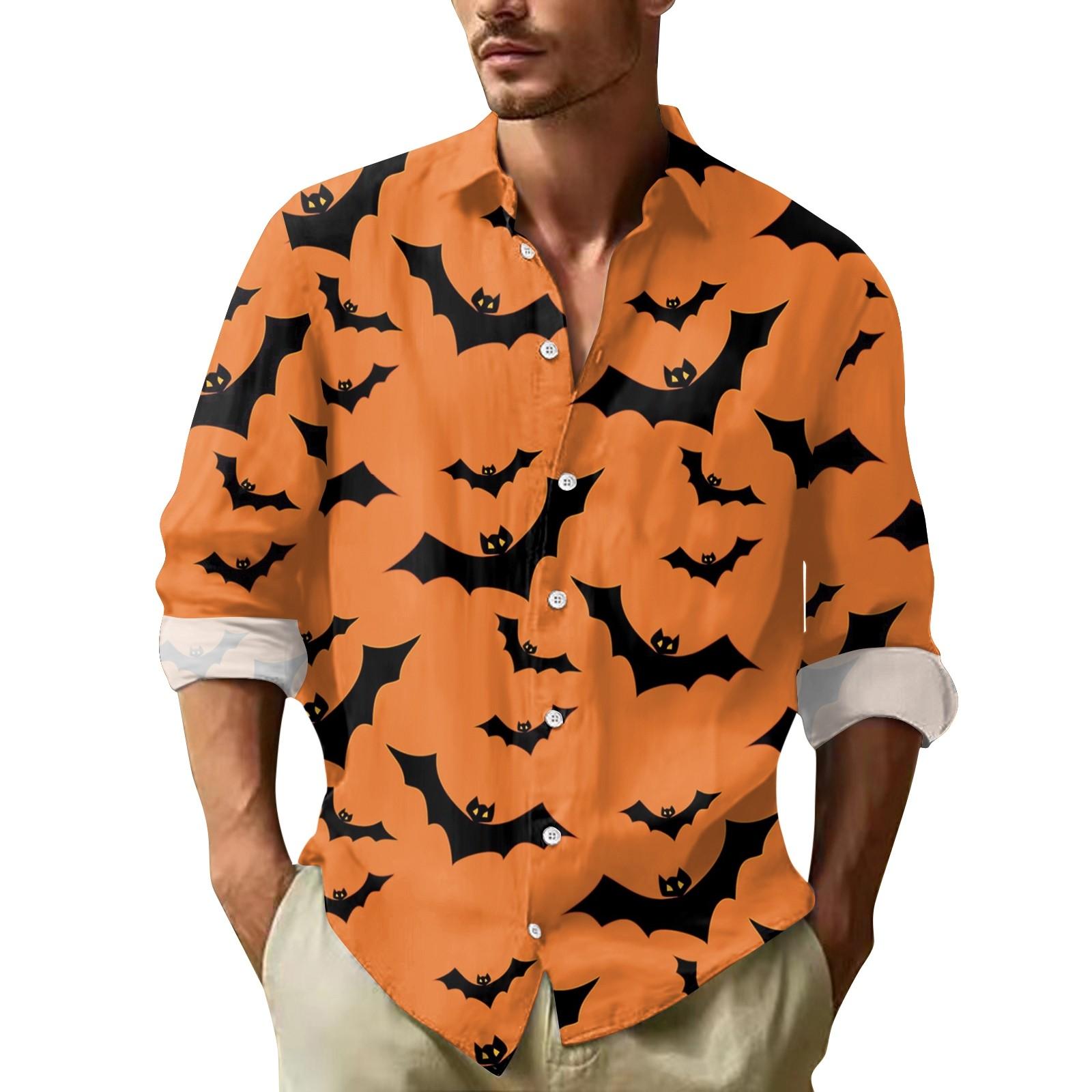 Мужские рубашки с длинными рукавами и пуговицами на Хэллоуин — фото 9