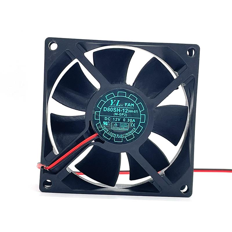 New original D80SH-12 8025 12V 0.30A 8CM 2-pin high air volume chassis silent cooling fan
