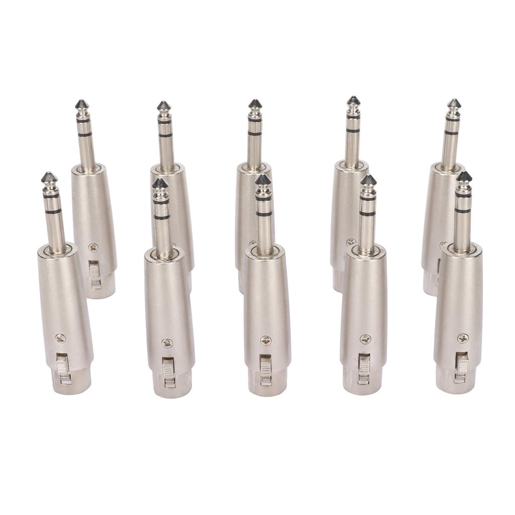 10pcs 1/4 TRS To XLR Female Adapter 3 Pin 6.5mm To XLR Female Stereo Balanced Connector