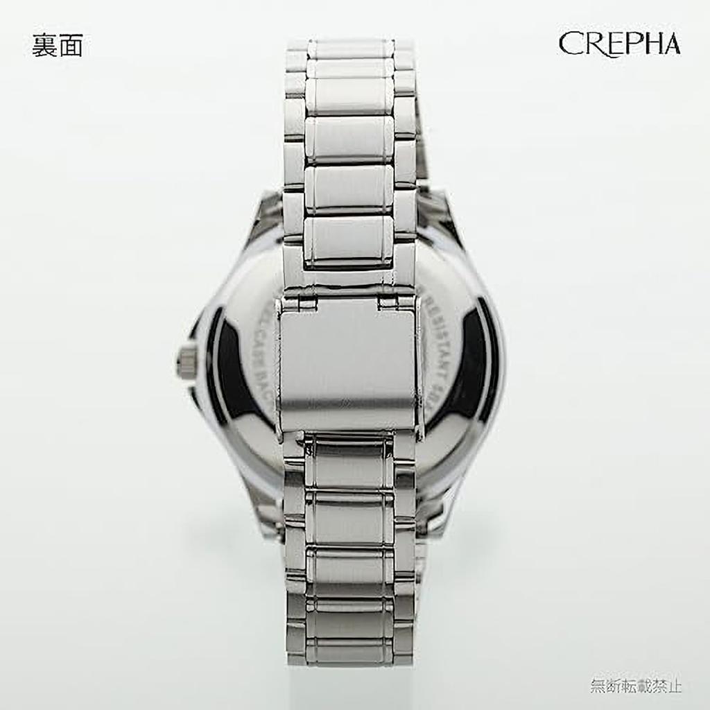 CREPHA Men's Analog Waterproof Watch with Metal Band, Silver, TE-AM036-BKS