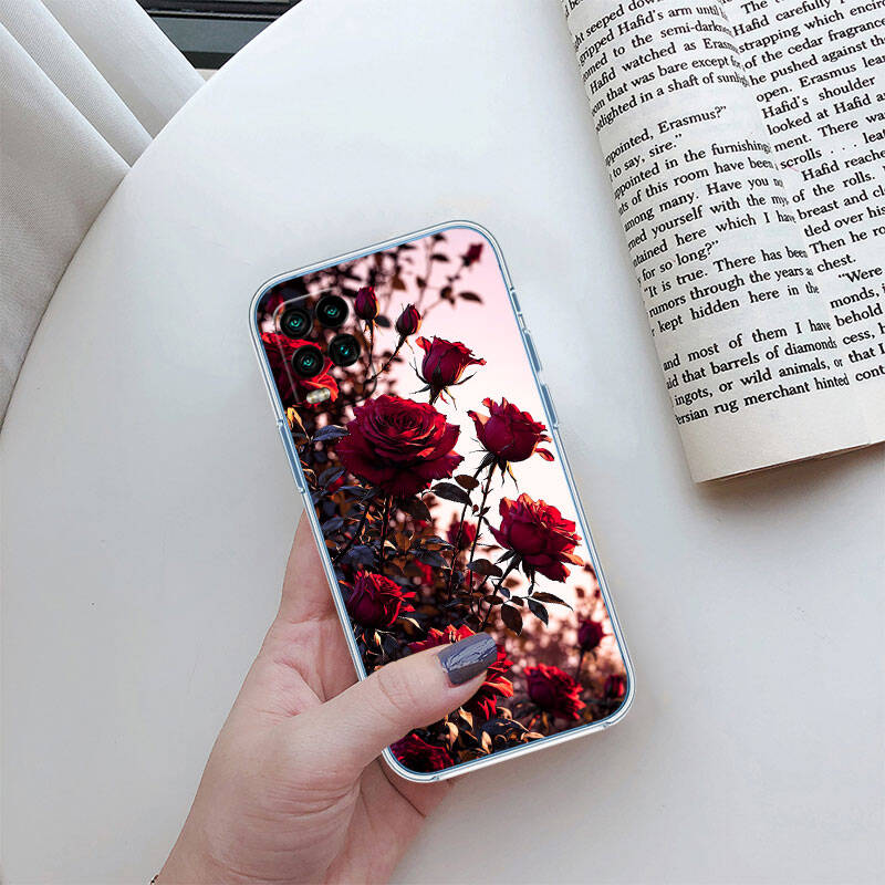 MH131 Roses Flower Case for Motorola E7 G6 G7 G8 G9 Plus Power Play G10 G20 G04 E30 E40 E22 E20 E13 E15 G22 G23 G05 G75 G35 G55