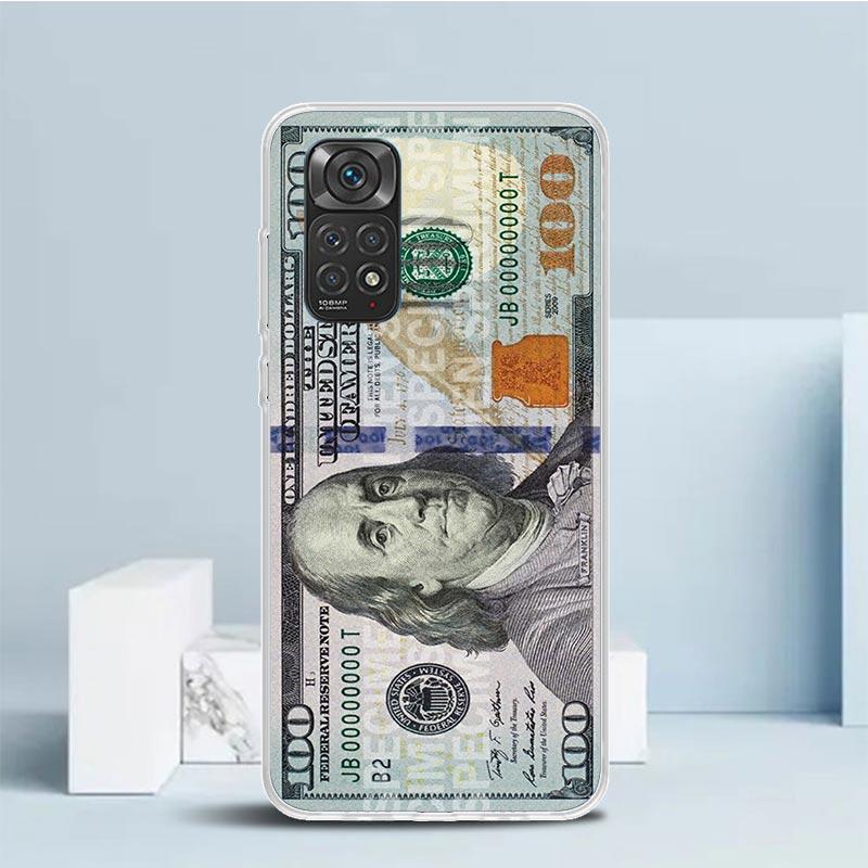 Banknote Dollar Cash Money Phone Case For Xiaomi Redmi Note 15 14 14S 13 12S 12 Pro Plus 11S 11 11T 11E 10S 10 + Soft TPU Back C
