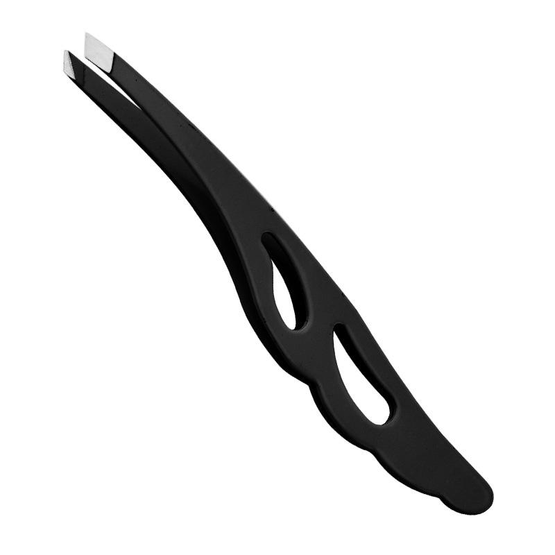 Slanted Tip Feather Clip Eyebrow Tweezer for Plucking & Eyelash Extension