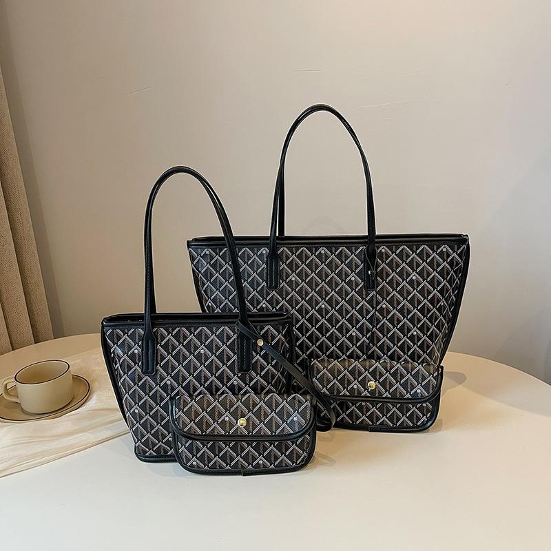 New style fashion dog tooth shopping bag large capacity tote bag shoulder handbag women's bag
