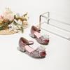 Girls' Crystal High-Heeled Sandals - Elsa Princess Style for Summer 2024