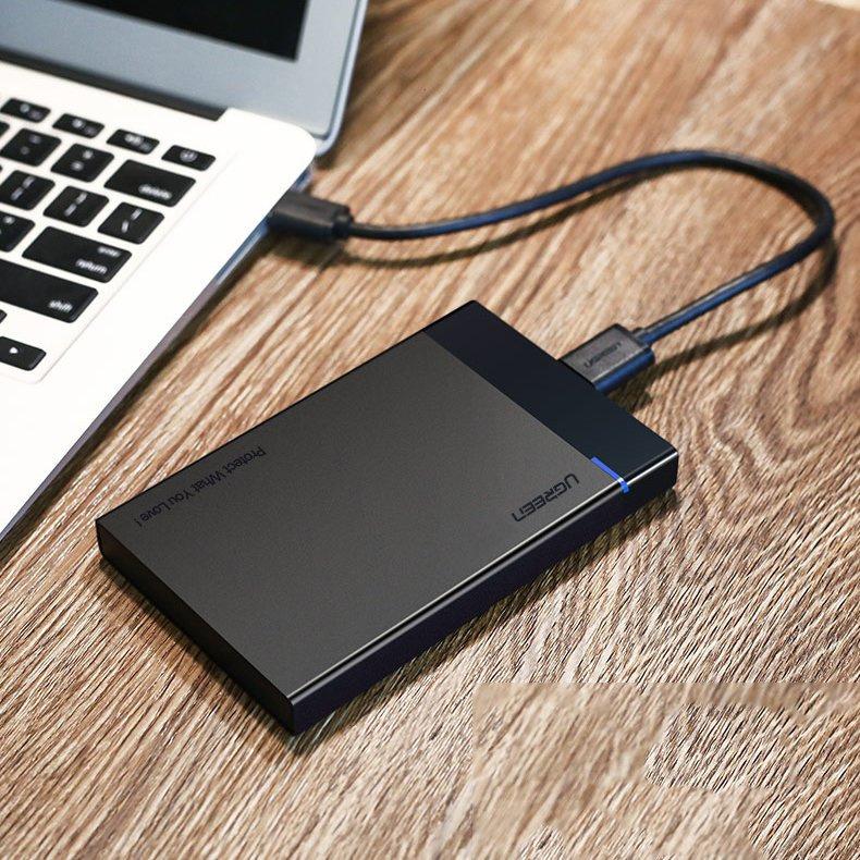 Ugreen 2.5" SATA to USB 3.2 External Hard Drive Enclosure, 5Gbps Data Transfer, 0.5m USB Cable, Black