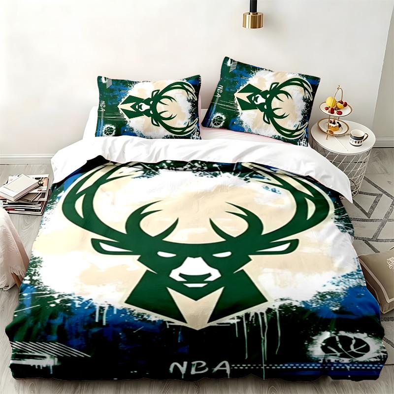 Milwaukee Bucks 3pc Set Perfect for Bedroom Use Comfortable Bedding Set Includes a Duvet Cover and Two Pillowcases Ideal Birthday or Christmas Gift
