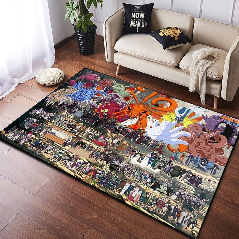  Naruto Anime Carpet Cloud Akatsuki Anime Rug for Boy's Gaming Room Decor Non Slip Style E-sports Swivel Chair Floor Mat