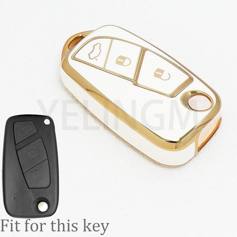 Fashion New Tpu Shell Fob Bag For Fiat 500 Panda Stilo Ducato Punto Doblo Bravo Car Flip Key Case Cover Protected Accessories