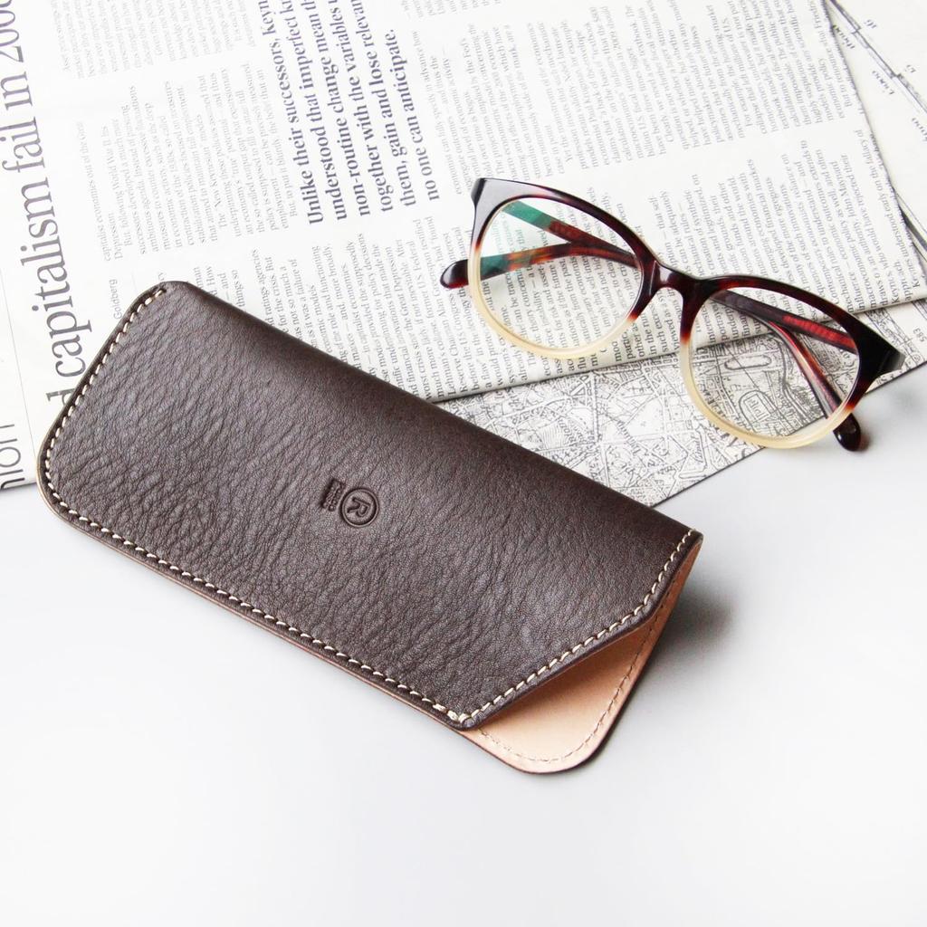 Porco Rosso Eyeglass Tochigi Made In Japan Case, Slim, Lightweight, Thin, Leather, Leather, (Chocolate) [sokunou]